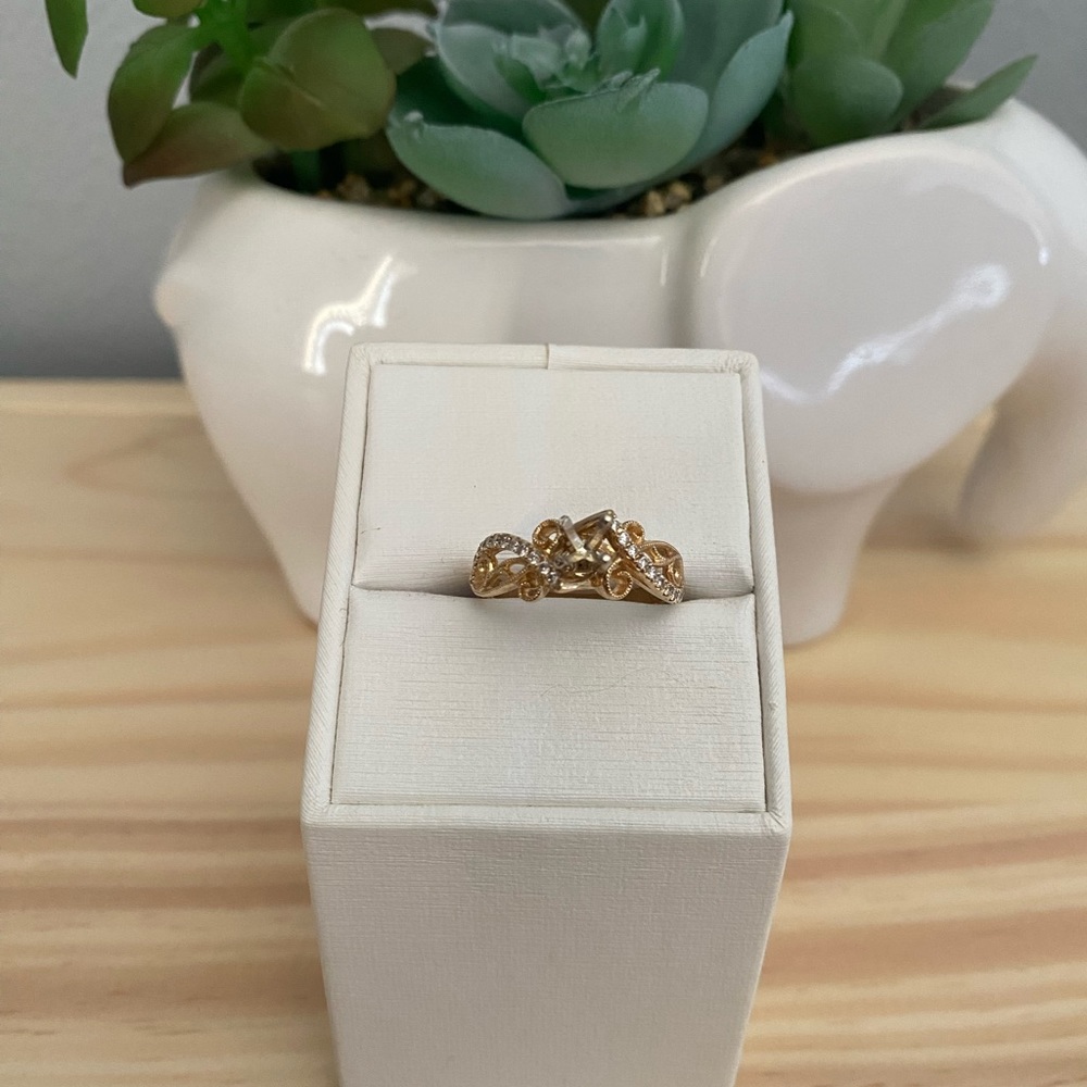 14K Yellow Gold Diamond Semi Mount Ring